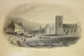 Drawing of the Parsonage and church